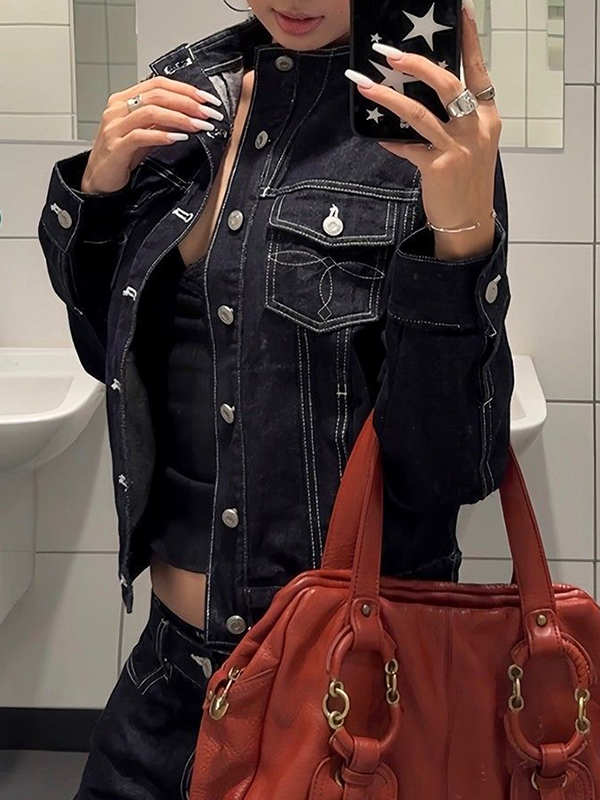 EMMIOL Giacca di jeans corta