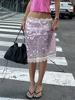 EMMIOL Sequin-Embellished Sheer Lace Maxi Skirt