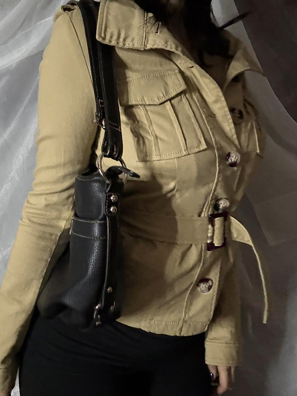 EMMIOL Ragazza sexy in stile americano con giacca con fibbia in stile giapponese
