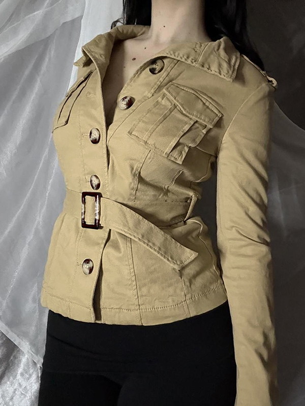 EMMIOL Ragazza sexy in stile americano con giacca con fibbia in stile giapponese