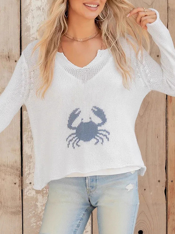 EMMIOL Jacquard-Krabben-Langarmshirt