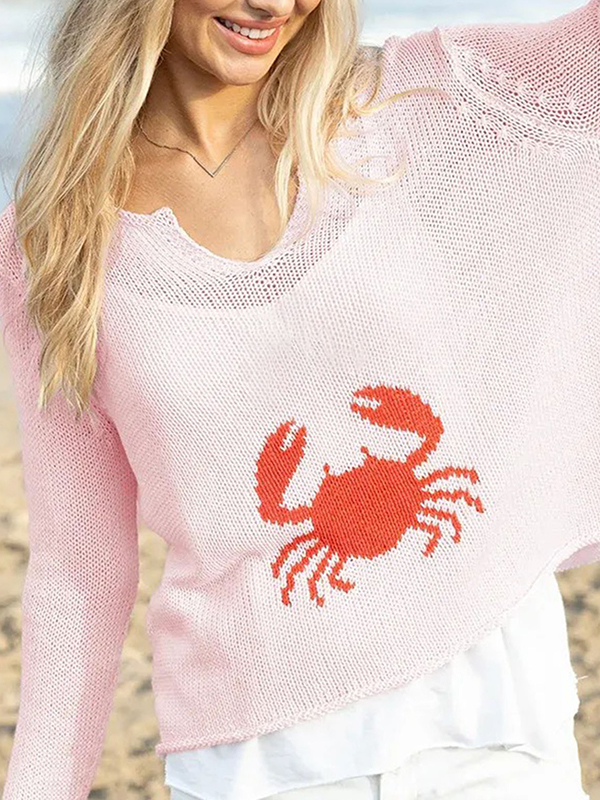 EMMIOL Jacquard-Krabben-Langarmshirt