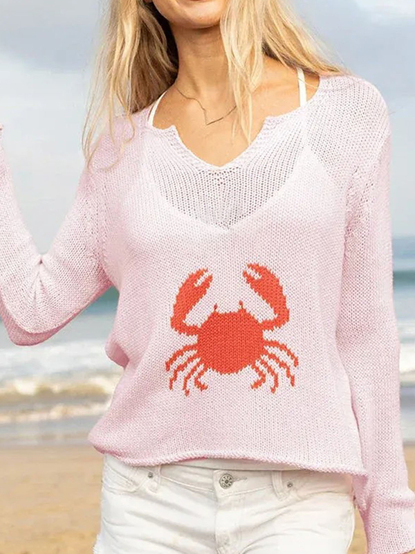 EMMIOL Jacquard-Krabben-Langarmshirt