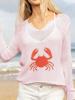 EMMIOL Jacquard-Krabben-Langarmshirt