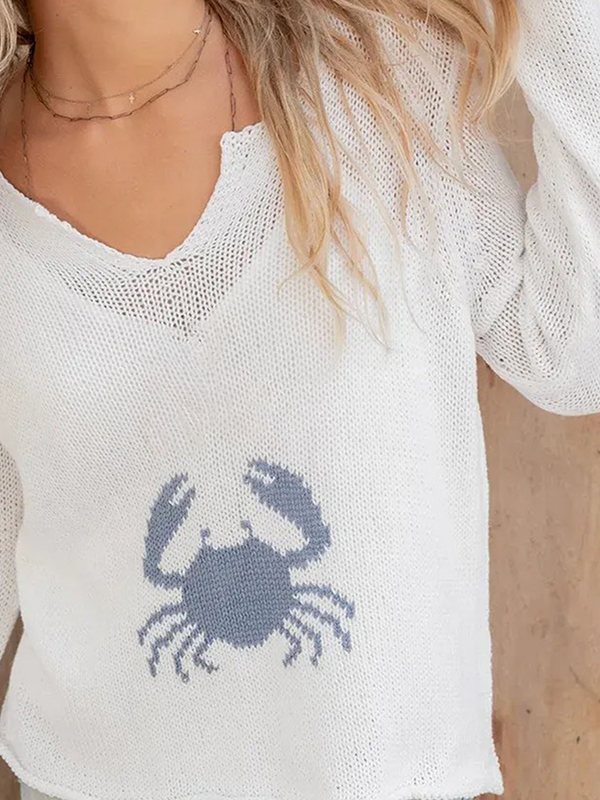 EMMIOL Jacquard-Krabben-Langarmshirt