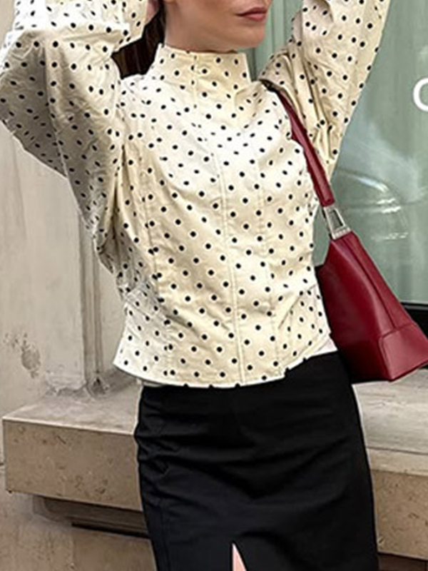 EMMIOL Süße und stylische Polka Dots Jacke