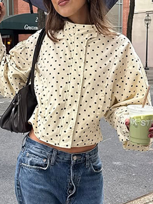 EMMIOL Süße und stylische Polka Dots Jacke