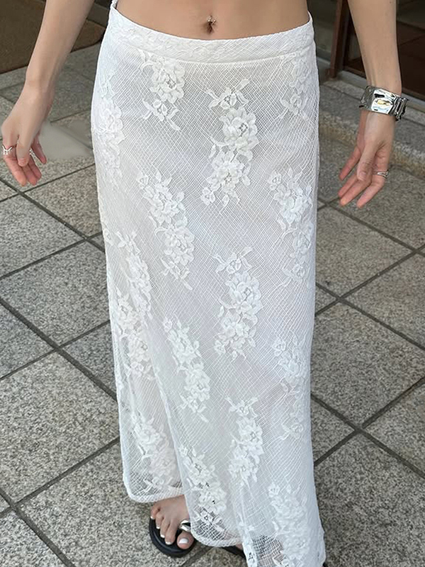 EMMIOL Elegante gonna lunga in pizzo