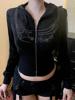 EMMIOL Jacke mit Strassverzierung im dunklen Stil