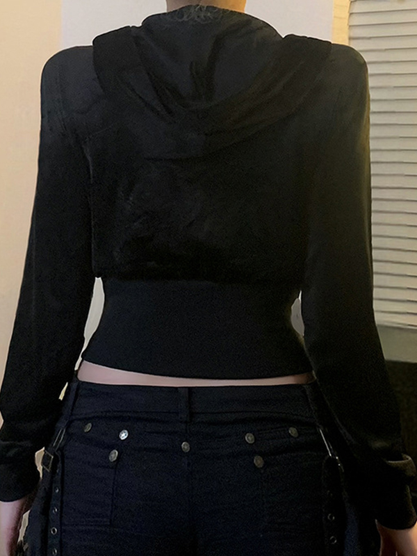 EMMIOL Jacke mit Strassverzierung im dunklen Stil
