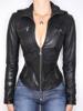 EMMIOL Giacca patchwork in pelle con risvolto