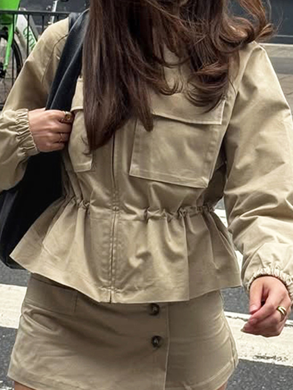 EMMIOL Jacke mit schmal zulaufender Taille und Kordelzug
