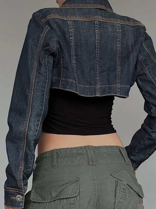 EMMIOL Retro-Washed Chav Style Jacket