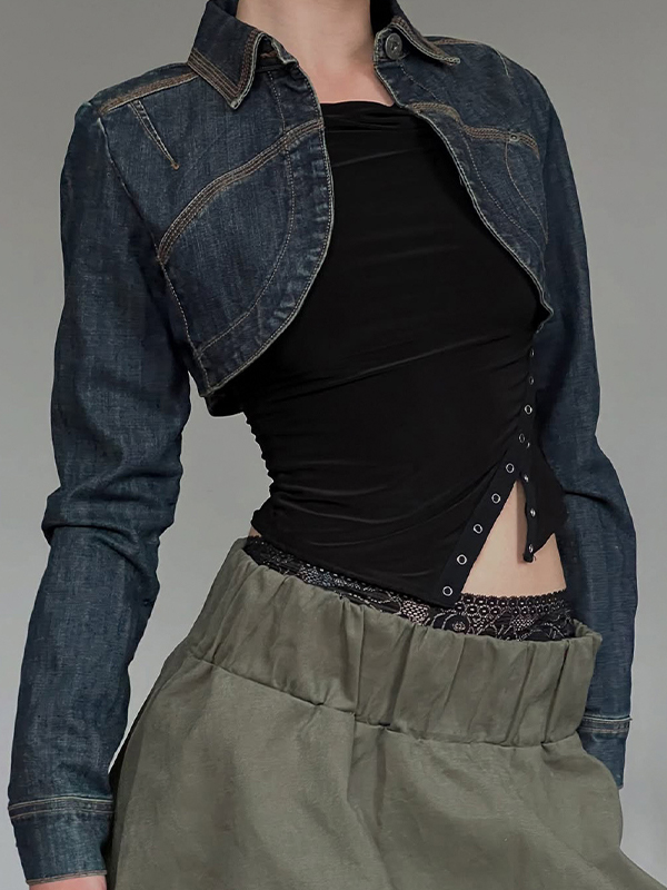 EMMIOL Retro-Washed Chav Style Jacket