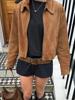 EMMIOL Locker sitzende Retro-Jacke in Braun