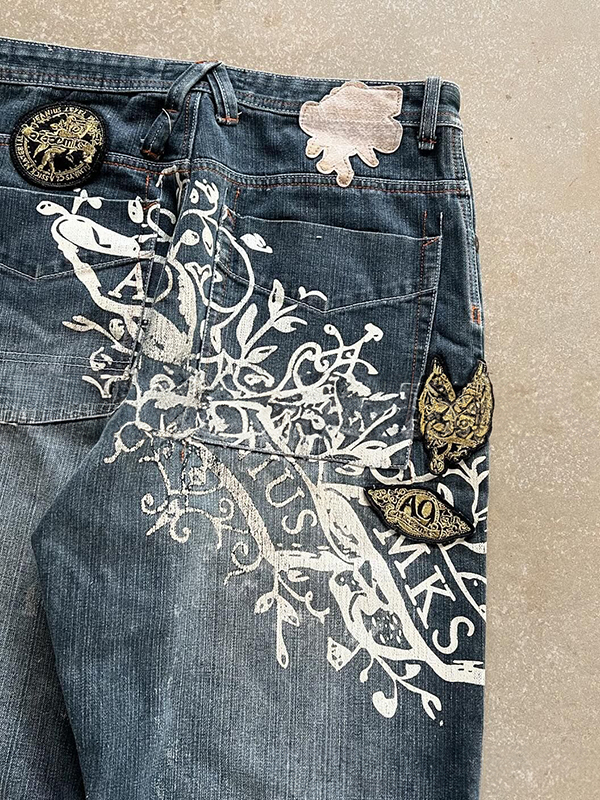EMMIOL Jeans boyfriend con ricamo streetwear su misura ispirati al retrò