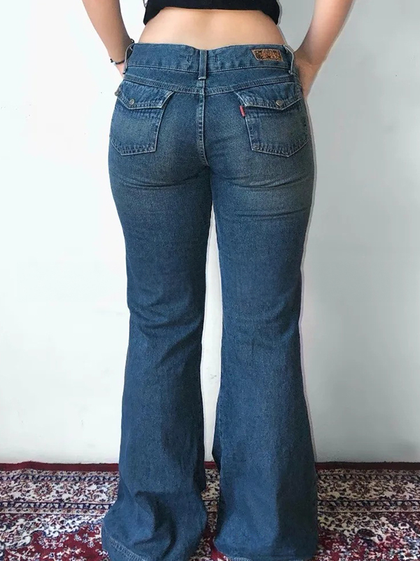 EMMIOL Jeans a zampa americani in stile streetwear distintivi
