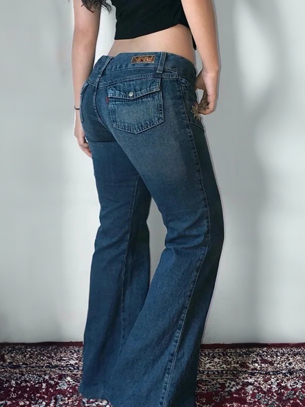 EMMIOL Jeans a zampa americani in stile streetwear distintivi