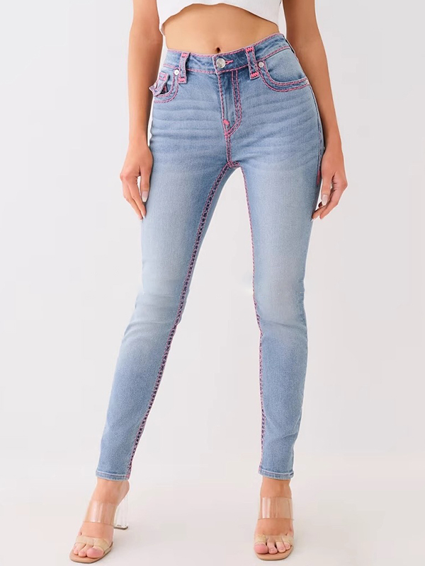 EMMIOL Bestickte High Street Slim Jeans