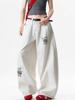 EMMIOL Jeans boyfriend con ricami floreali vintage americani