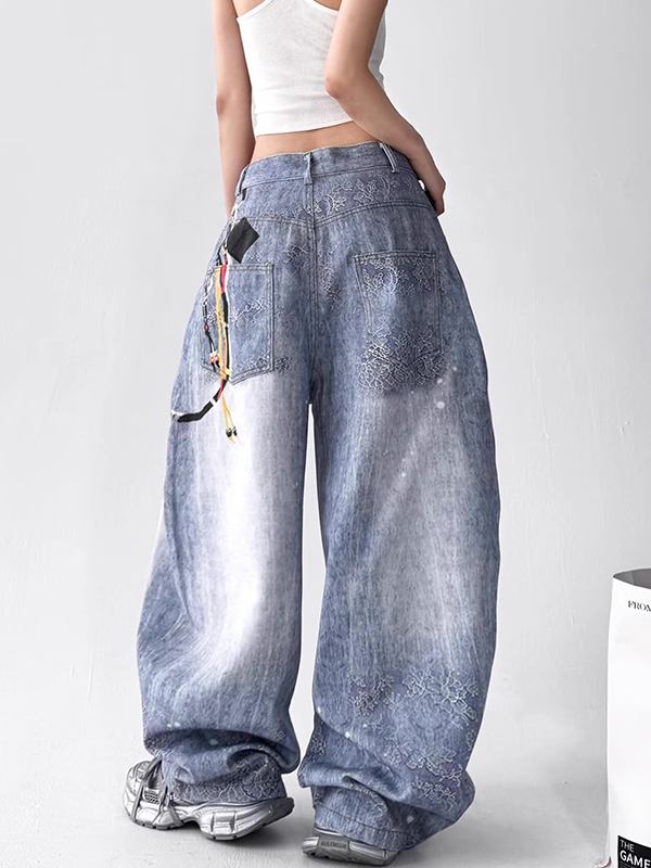 EMMIOL Jeans boyfriend con stampa digitale