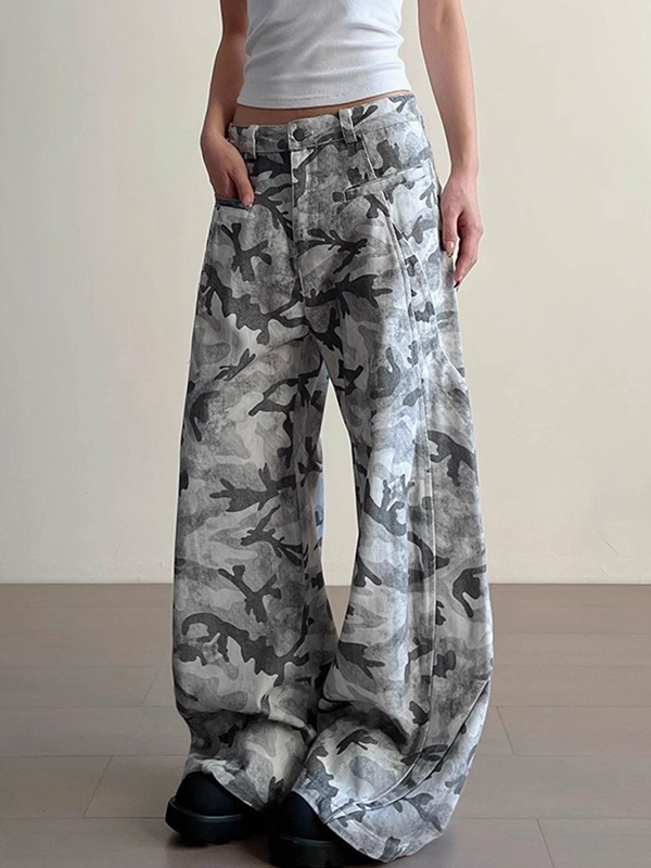 EMMIOL Jeans boyfriend da lavoro mimetici da strada