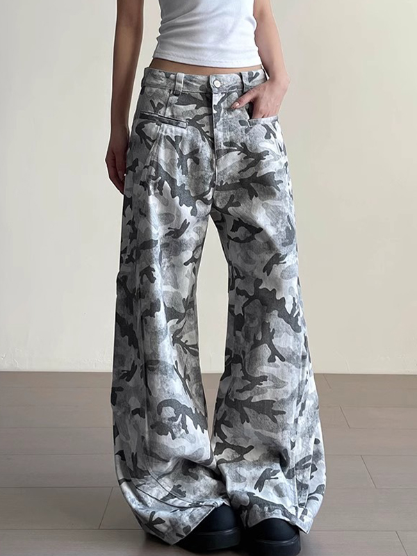 EMMIOL Jeans boyfriend da lavoro mimetici da strada