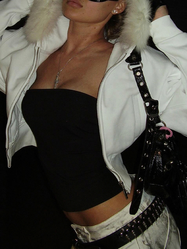 EMMIOL Fur Patchwork Jacket