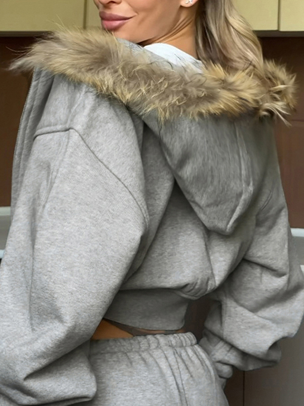 EMMIOL Fur Patchwork Jacket