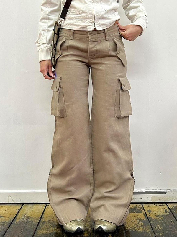 EMMIOL Jeans cargo multitasche in stile street americano