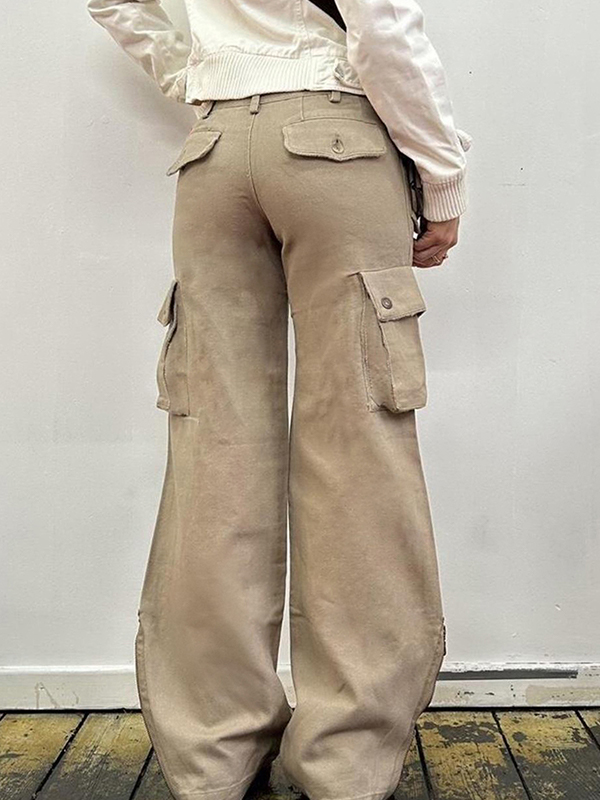 EMMIOL Jeans cargo multitasche in stile street americano