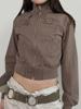 EMMIOL Chaqueta retro con cuello alto y cremallera