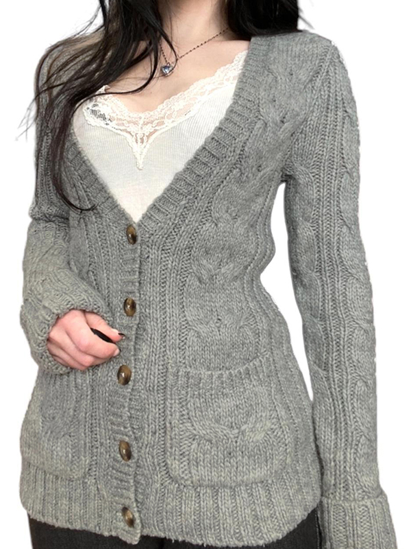 EMMIOL Cardigan in stile retrò e rilassato
