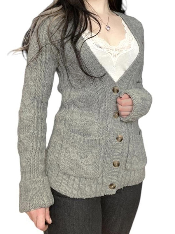 EMMIOL Cardigan in stile retrò e rilassato