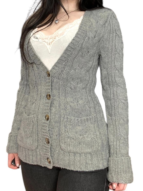 EMMIOL Cardigan in stile retrò e rilassato