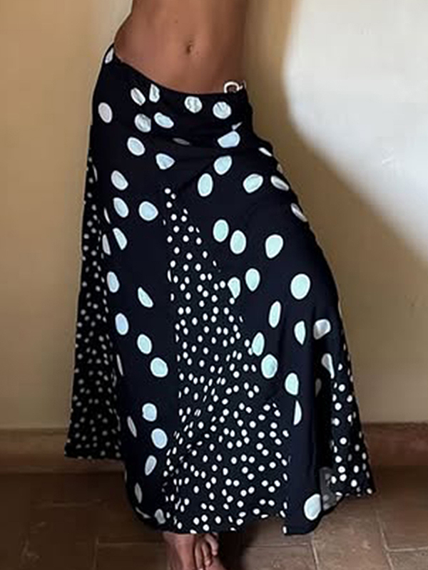 EMMIOL Jeans boyfriend patchwork a pois a contrasto