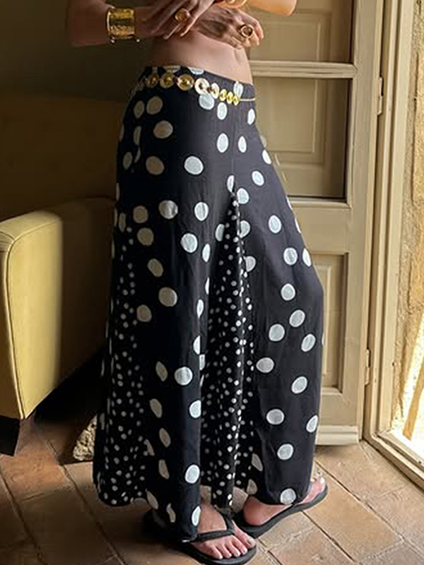 EMMIOL Jeans boyfriend patchwork a pois a contrasto