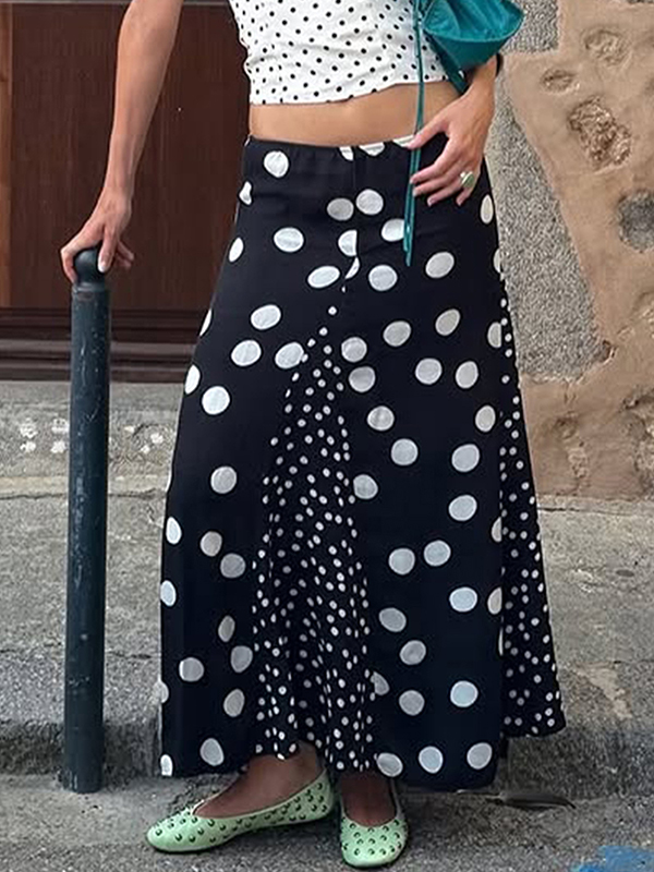 EMMIOL Jeans boyfriend patchwork a pois a contrasto