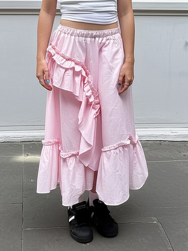 EMMIOL Sweet Girlish Style Maxi Skirt