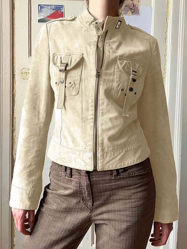 EMMIOL Jacke im amerikanischen Stil mit Utility-Taschen