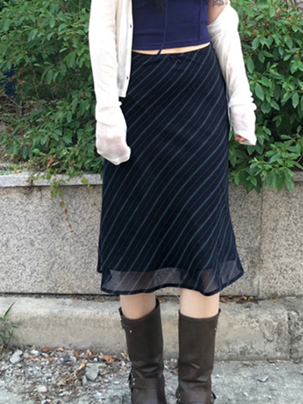EMMIOL Classic Stripe Contrast Colours Maxi Skirt