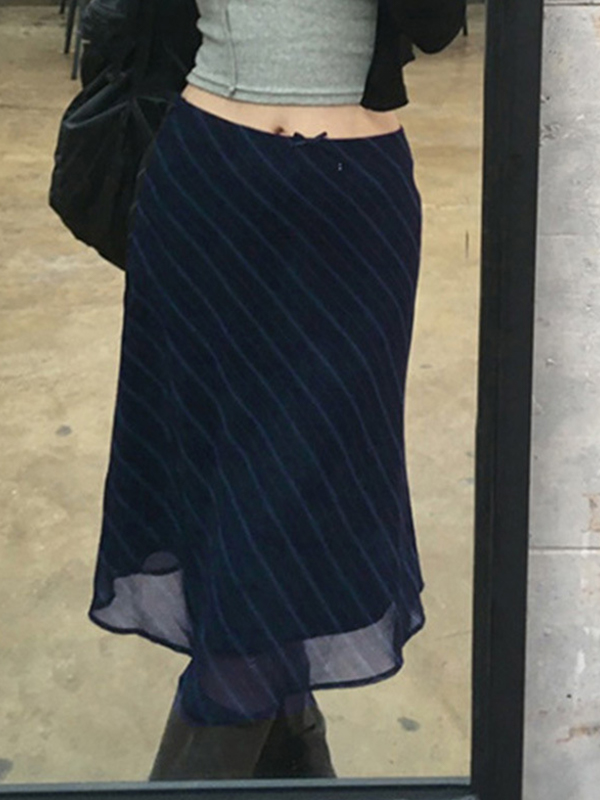 EMMIOL Classic Stripe Contrast Colours Maxi Skirt