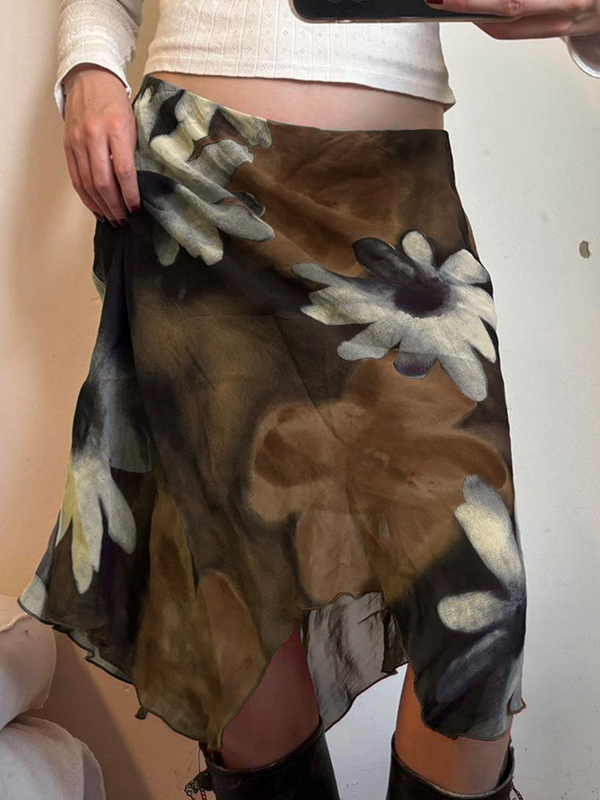 EMMIOL Gonna lunga con stampa floreale vintage americana