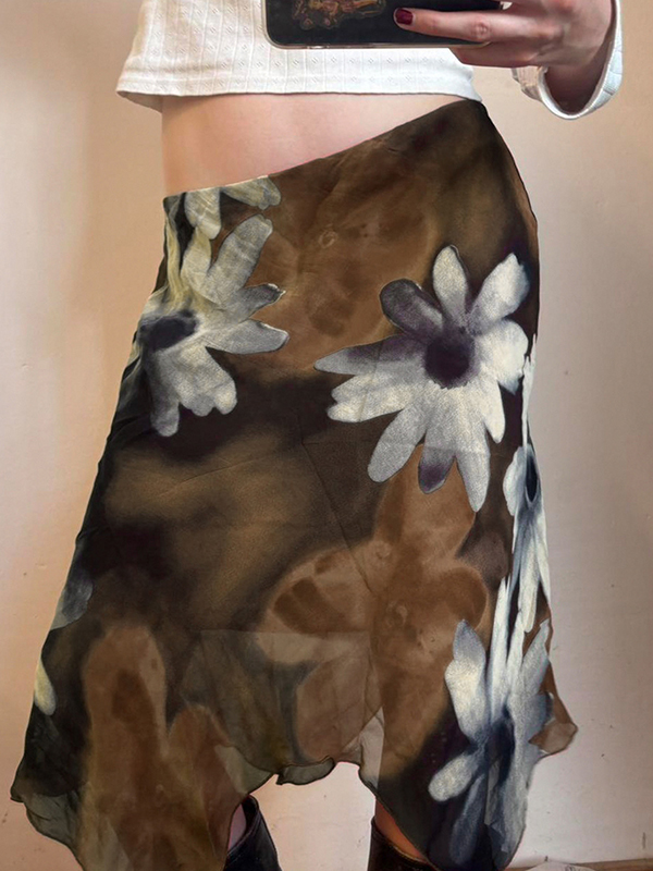 EMMIOL Gonna lunga con stampa floreale vintage americana