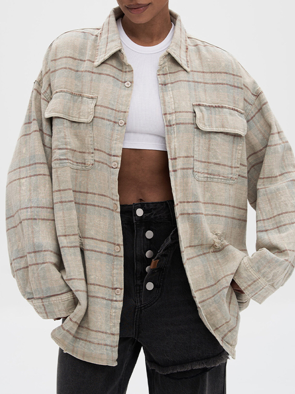 EMMIOL Vintage Distressed Brushed Finish Jacket