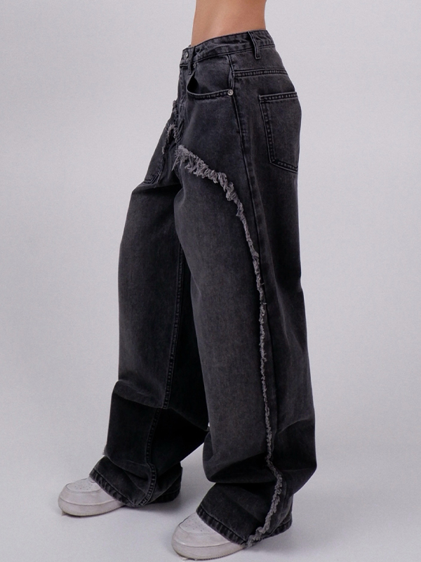 EMMIOL Abgenutzte Boyfriend-Jeans im Faux-Look