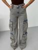 EMMIOL Jeans boyfriend multitasche in stile American Workwear