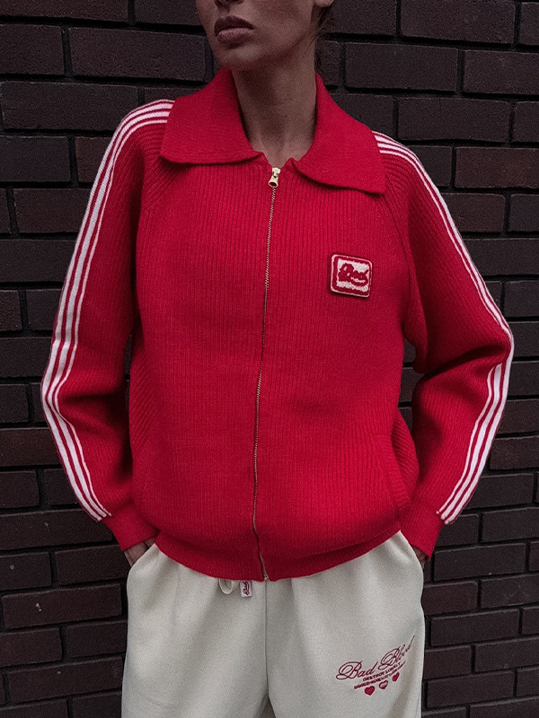 EMMIOL Striped Knit Jacket
