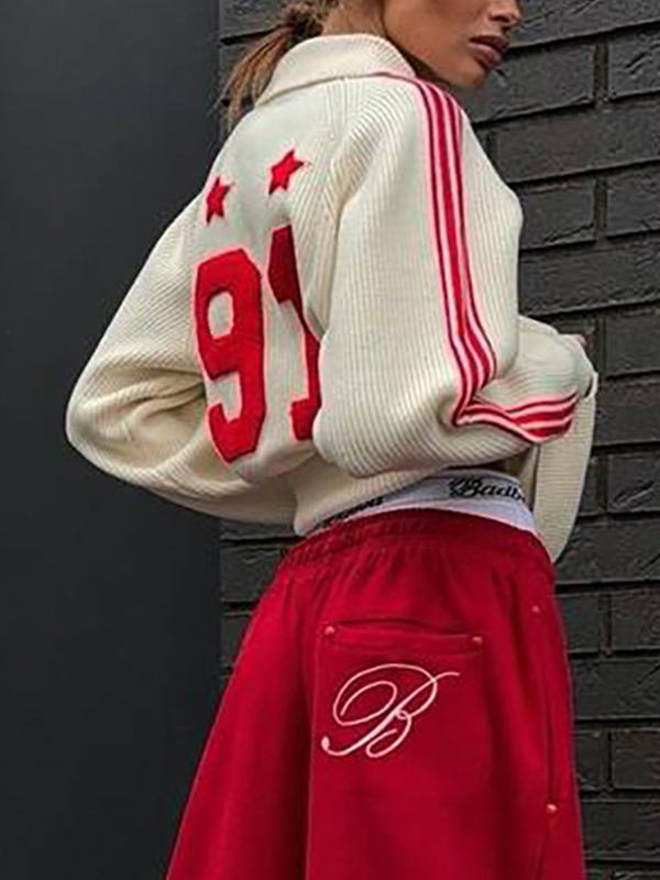 EMMIOL Striped Knit Jacket
