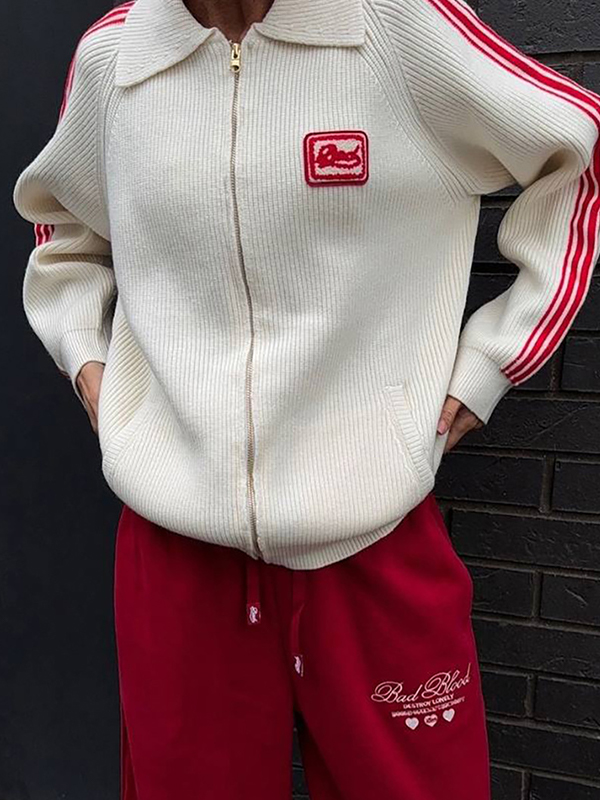 EMMIOL Striped Knit Jacket